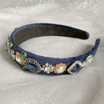 Load image into Gallery viewer, QueenMee Blue Jewelled Headband
