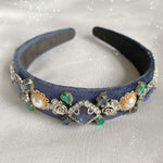 Load image into Gallery viewer, QueenMee Blue Jewelled Headband
