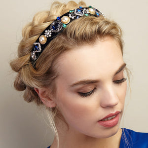 QueenMee Blue Jewelled Headband