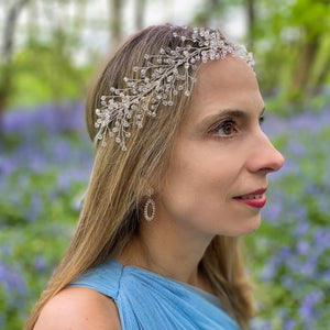 QueenMee Bridal Headpiece Boho Headband in Silver or Gold