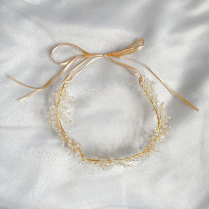 QueenMee Bridal Headpiece Boho Headband in Silver or Gold