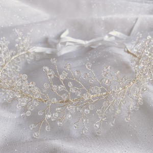 QueenMee Bridal Headpiece Boho Headband in Silver or Gold