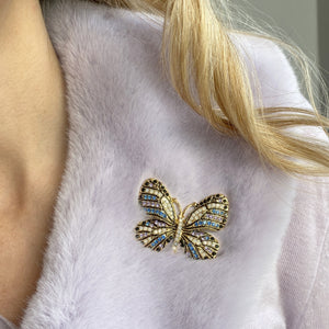 QueenMee Butterfly Brooch in Crystal