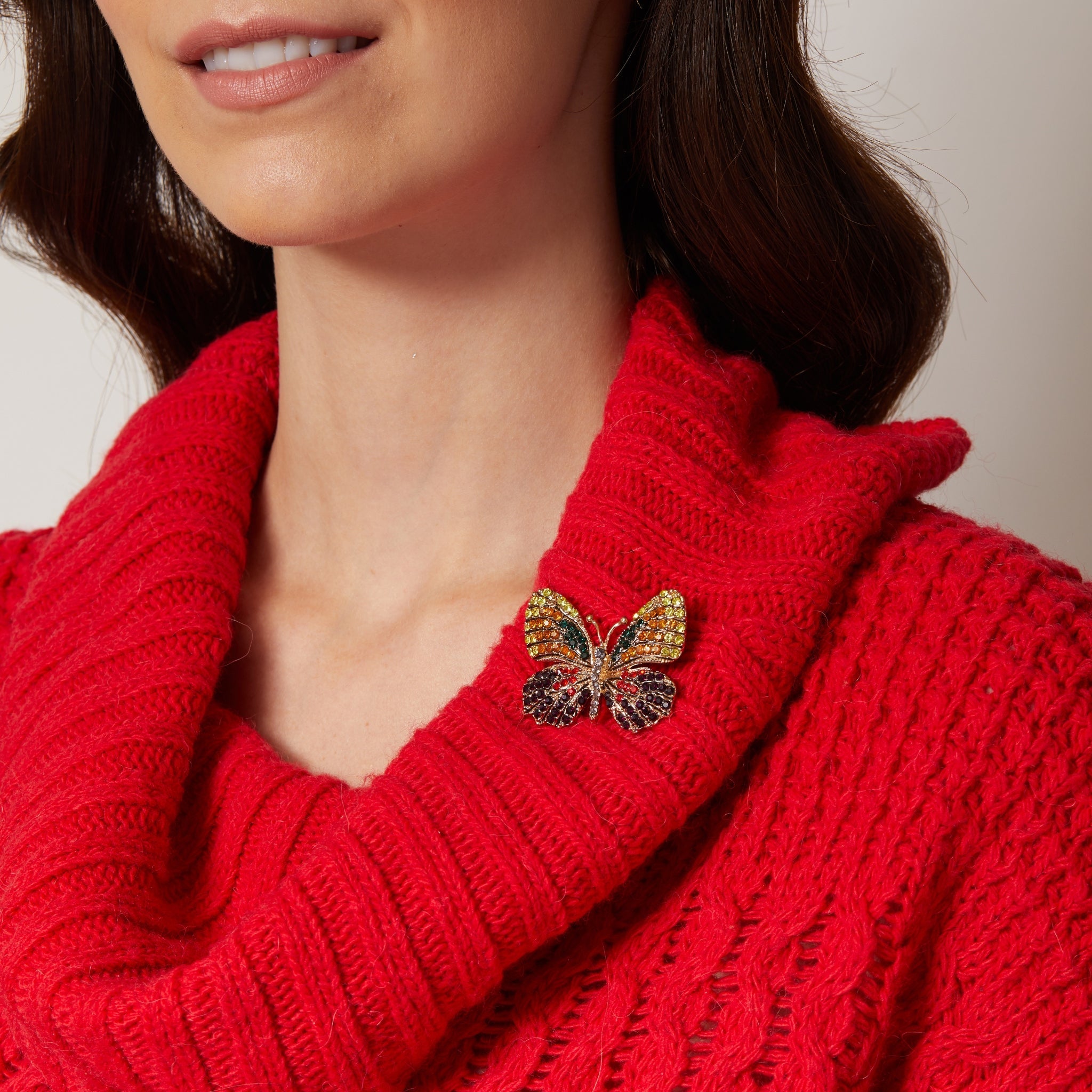 QueenMee Butterfly Brooch in Crystal