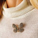 Load image into Gallery viewer, QueenMee Butterfly Brooch in Crystal
