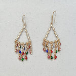 Load image into Gallery viewer, QueenMee Chandelier Earrings Colourful Earrings Gold
