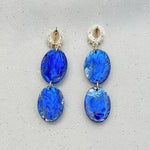 Load image into Gallery viewer, QueenMee Cobalt Blue Earrings Long Drop Earrings
