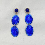 Load image into Gallery viewer, QueenMee Cobalt Blue Earrings Long Drop Earrings
