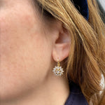 Load image into Gallery viewer, QueenMee Diamante Earrings Floral Earrings in Gold Silver or Rose Gold
