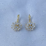 Load image into Gallery viewer, QueenMee Diamante Earrings Floral Earrings in Gold Silver or Rose Gold
