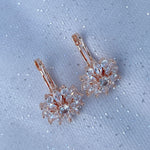 Load image into Gallery viewer, QueenMee Diamante Earrings Floral Earrings in Gold Silver or Rose Gold
