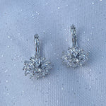 Load image into Gallery viewer, QueenMee Diamante Earrings Floral Earrings in Gold Silver or Rose Gold
