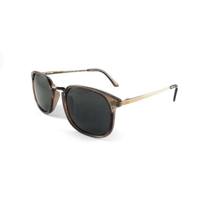 East Village Square 'Joe' Metal Bridge Crystal Brown Sunglasses 