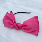 Load image into Gallery viewer, QueenMee Fascinator Bow Headband Hot Pink
