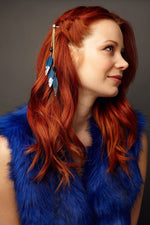 Load image into Gallery viewer, QueenMee Feather Hair Clips with Glitter
