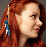 Load image into Gallery viewer, QueenMee Feather Hair Clips with Glitter
