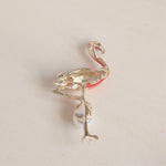 Load image into Gallery viewer, QueenMee Flamingo Brooch in Enamel with Pearl
