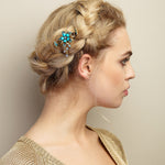 Load image into Gallery viewer, QueenMee Flower Hair Accessory with Gems
