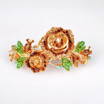 Load image into Gallery viewer, QueenMee Flower Hair Clip Brown Rose
