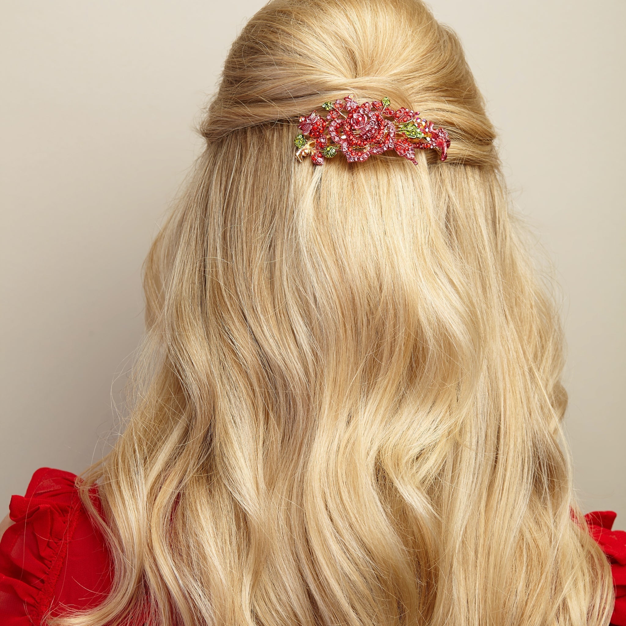 QueenMee Flower Hair Clip with Diamante