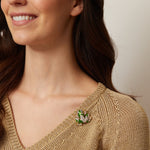 Load image into Gallery viewer, QueenMee Frog Brooch Enamel Pin with Rhinestone
