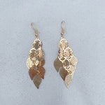 Load image into Gallery viewer, QueenMee Gold Dangly Earrings Boho Earrings Leaf
