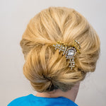 Load image into Gallery viewer, QueenMee Gold Hair Clamp with Rhinestone
