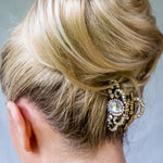 Load image into Gallery viewer, QueenMee Gold Hair Claw with Rhinestone
