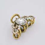 Load image into Gallery viewer, QueenMee Gold Hair Claw with Rhinestone
