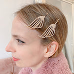 Load image into Gallery viewer, QueenMee Gold Hair Slides Set Art Deco - As Seen in Hello!
