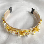 Load image into Gallery viewer, QueenMee Gold Headpiece with Flowers and Cherubs
