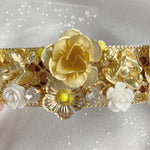 Load image into Gallery viewer, QueenMee Gold Headpiece with Flowers and Cherubs
