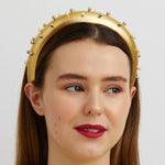 Load image into Gallery viewer, QueenMee Gold Padded Headband with Pearls
