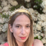 Load image into Gallery viewer, QueenMee Gold Padded Headband with Pearls
