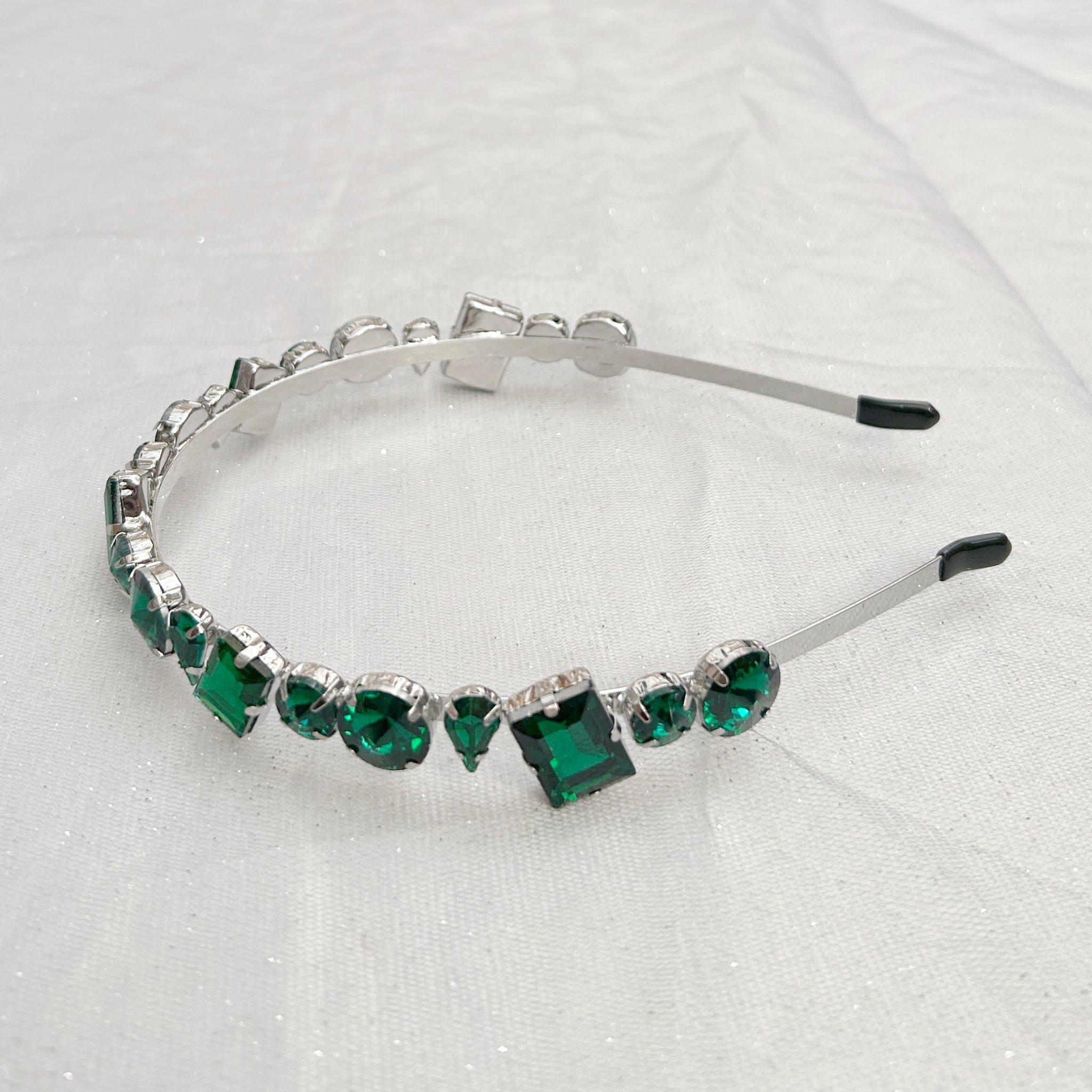 QueenMee Green Sparkly Headband Wedding Guest Hair Band