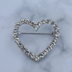 Load image into Gallery viewer, QueenMee Heart Brooch with Crystal Diamante Heart
