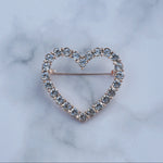 Load image into Gallery viewer, QueenMee Heart Brooch with Crystal Diamante Heart
