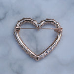 Load image into Gallery viewer, QueenMee Heart Brooch with Crystal Diamante Heart
