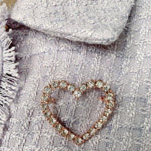 QueenMee Heart Brooch with Crystal Diamante Heart