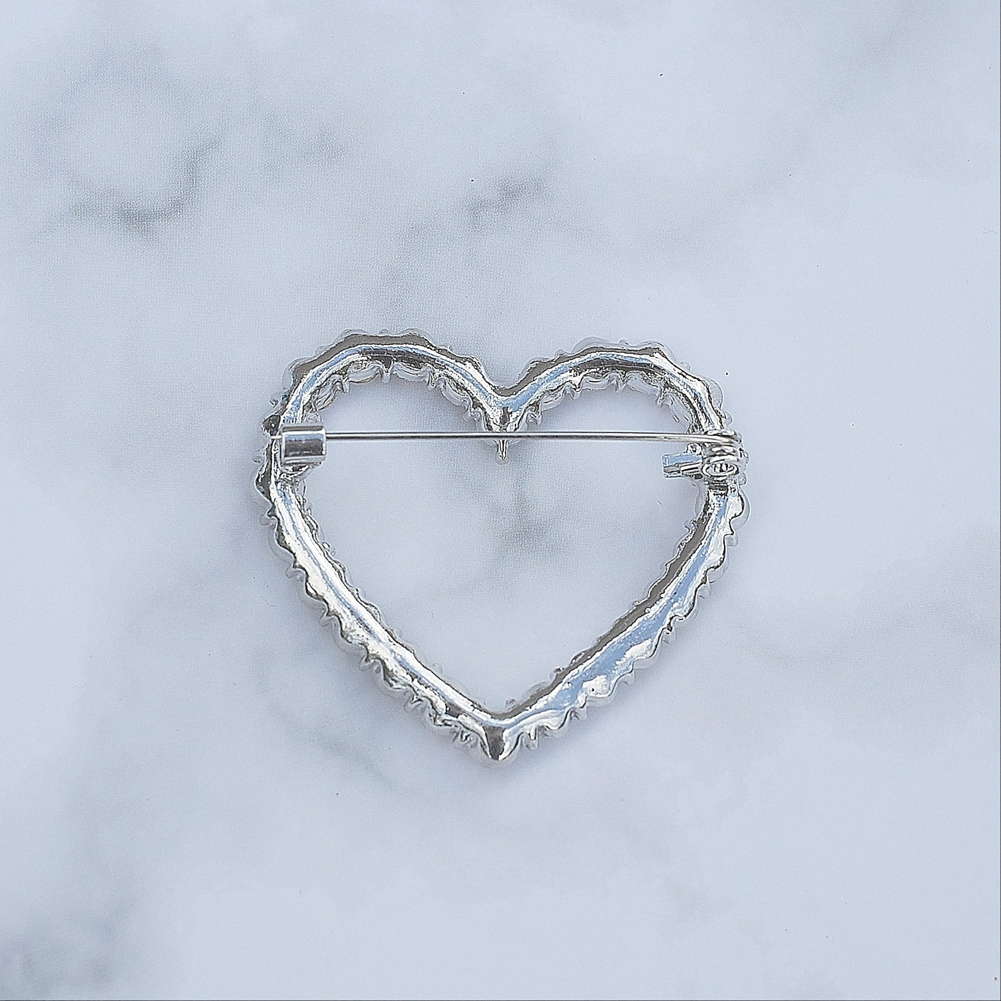 QueenMee Heart Brooch with Crystal Diamante Heart