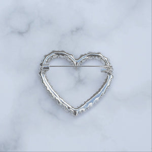 QueenMee Heart Brooch with Crystal Diamante Heart