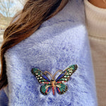 Load image into Gallery viewer, QueenMee Large Butterfly Brooch in Crystal
