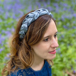 Load image into Gallery viewer, QueenMee Light Blue Headband Braided
