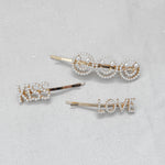 Load image into Gallery viewer, QueenMee Love Hair Clip Pearl Set of 3
