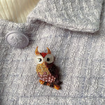 Load image into Gallery viewer, QueenMee Owl Brooch with Diamante
