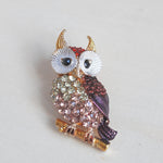 Load image into Gallery viewer, QueenMee Owl Brooch with Diamante
