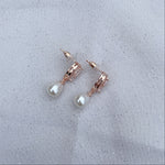 Load image into Gallery viewer, QueenMee Pearl Drop Earrings Small Crystal Earrings
