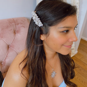 QueenMee Pearl Hair Clip with Crystal