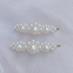 Load image into Gallery viewer, QueenMee Pearl Hair Slides Large Set of 2
