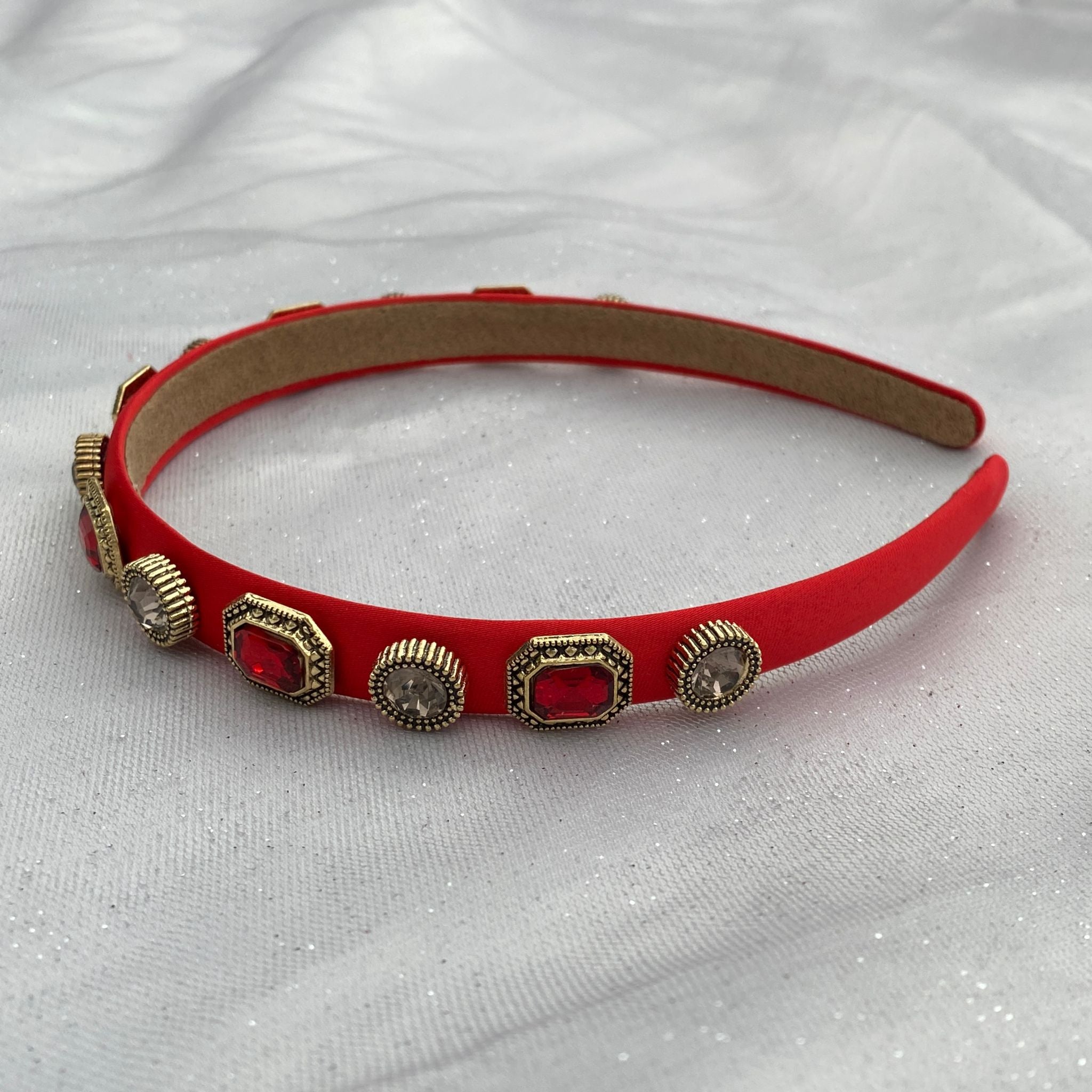 QueenMee Red Headband Red Hair Band Vintage Headband